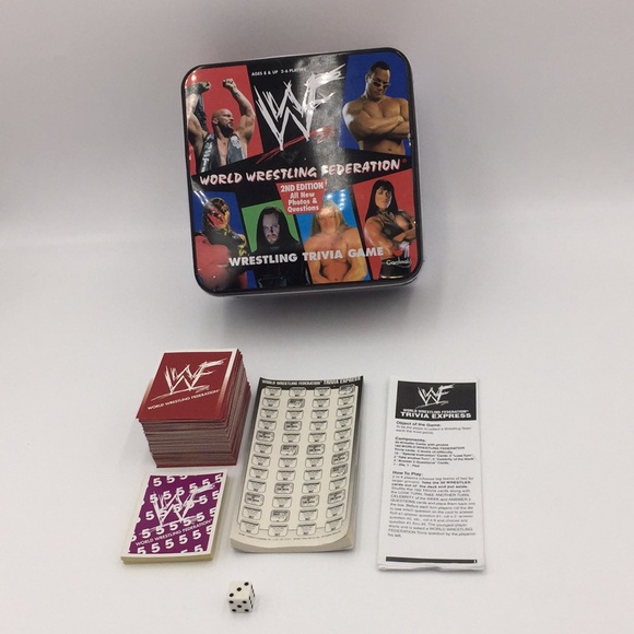 Vintage WWF World Wrestling Federation Trivia Game 1999 in Storage Tin - Picture 8 of 11